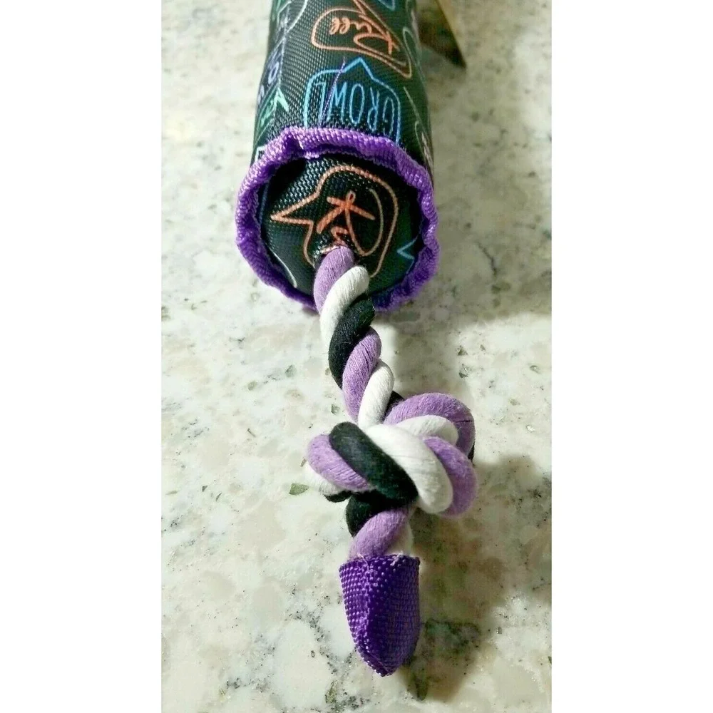 DOG for DOG Rope and Squeak Chew Toy Purple Black For‎ Big Dogs NEW DF2970
